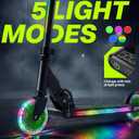 JOVA ZIFFY Light Up Scooter for Kids 3-12, 2 Wheel Foldable Kids Kick Scooter, 3 Adjustable Height, ABEC-7 Bearing with 4'' PU Wheels, Rear Foot Brake, Gift for Boys& Girls (Up to 110lb)