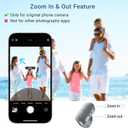Phone Camera Remote Control for iPhone Android iPad with Zoom, Bluetooth Camera Remote Clicker with Front/Rear Camera Switch, Fingertip Bluetooth Button for Photo & Video Recording Content Creator.