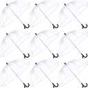 Kacctyen 9 Pcs Kids Clear Umbrella Pack Transparent Bubble Umbrella with Easy Grip Handle Dome Windproof Stick Umbrellas with Whistle for Toddler Boys and Girl Ages 3-7 Photoshoot Wedding