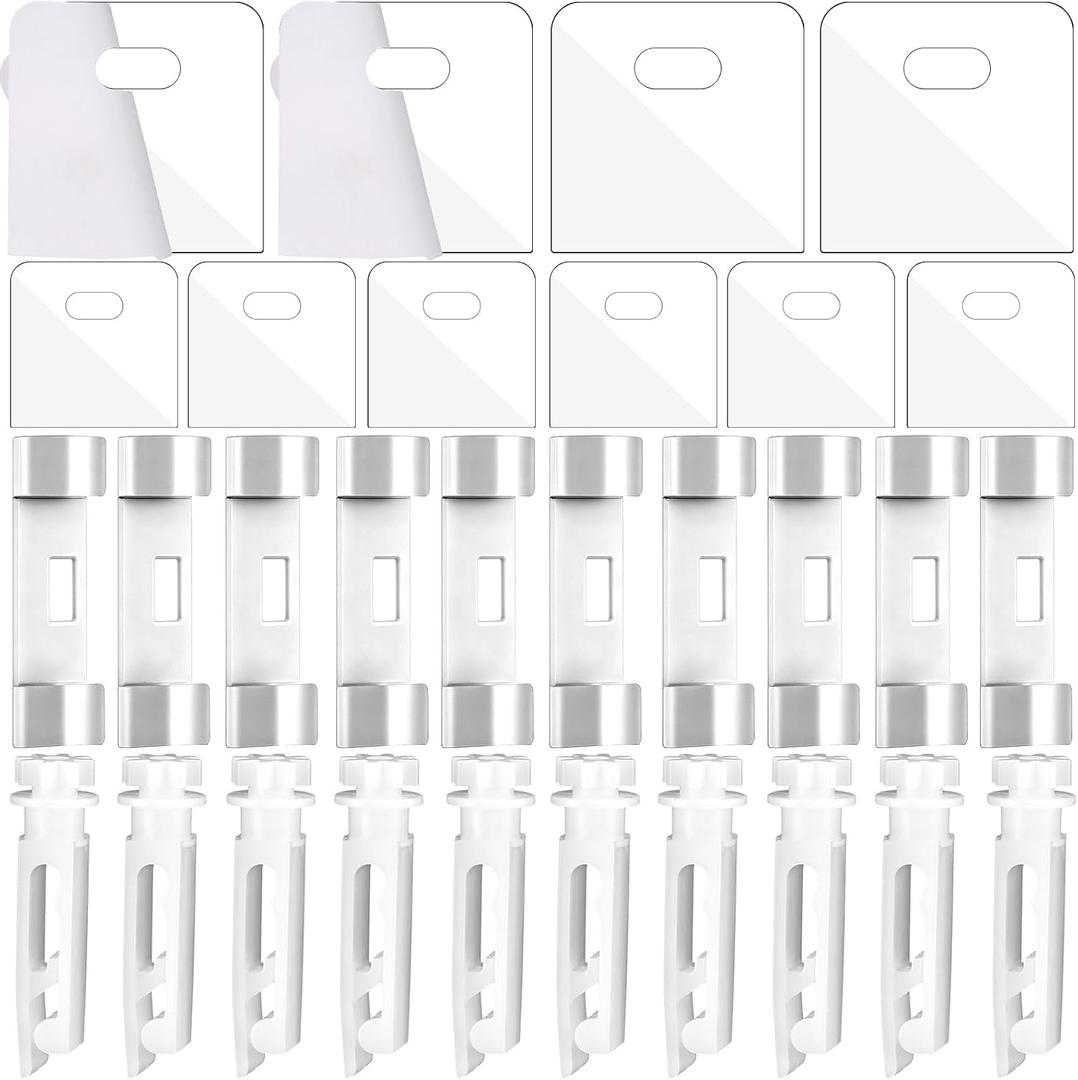 Geelin 80 Pcs Vertical Blind Repair Kit Include 40 Clear Repair Tabs 20 Replacement Stems 20 Clips for Vertical Blinds Replacement Slats