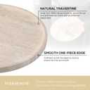 Koville Natural Travertine Tray for Home Decor, 10 Inch Round Serving Tray for Kitchen and Coffee Table, Decorative Marble Bathroom Trays for Counter, Luxury Vanity Tray, Light Beige Stone Tray