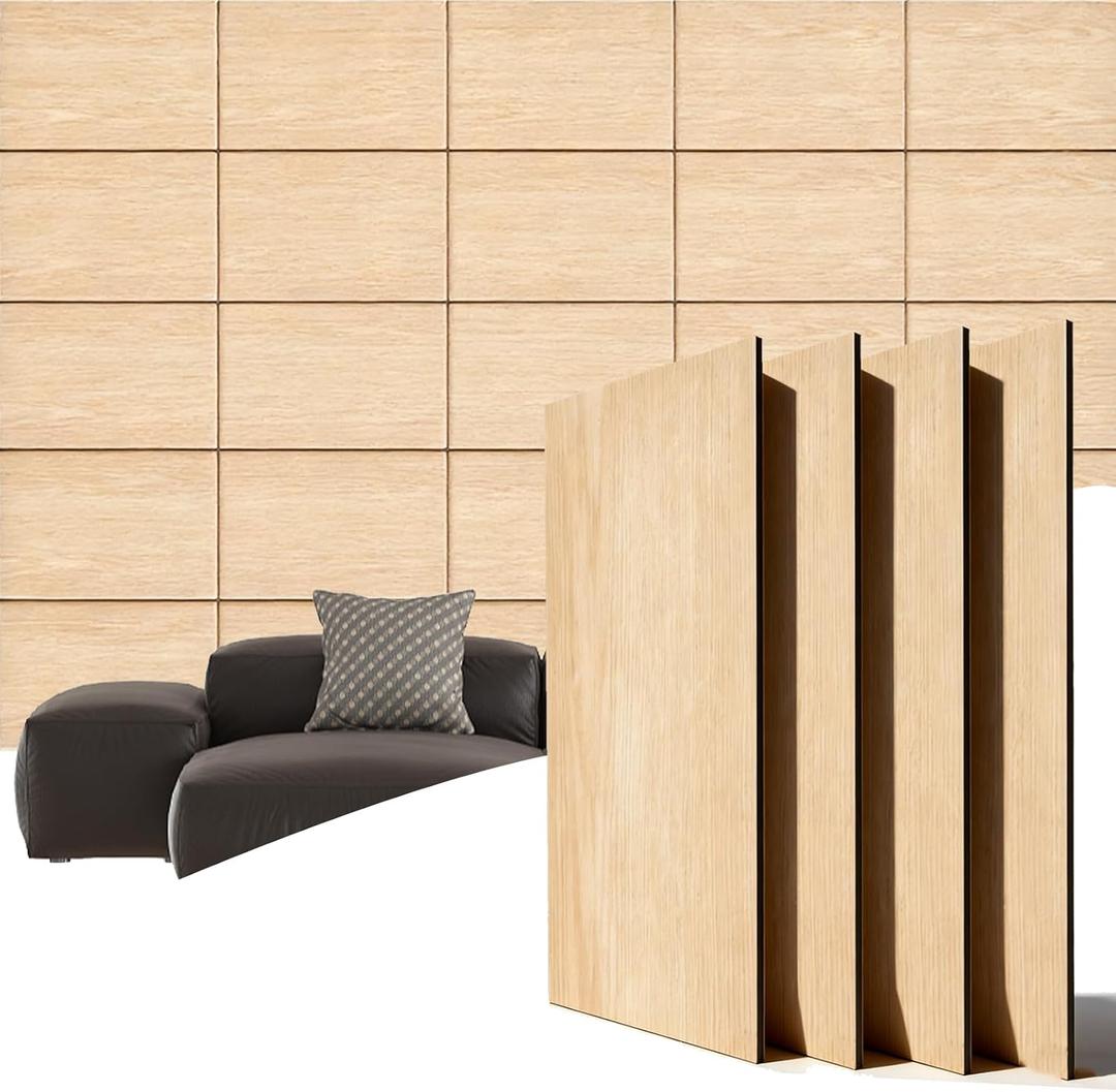20 Piece Peel and Stick Wall Panels,Sound Proof Foam Panels for Walls Wood Grain Finish Can Replace Slate & Plank for Home Studio &Studio Recording Wall Decor (34.64 X 26.77 X 0.19 in)