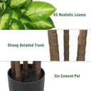 FLOWORLD Artificial Golden Dieffenbachia 4ft Tall Artificial Plants Indoor Decorative Silk Plants Potted Faux Tropical Tree Lifelike House Floor Large Fake Tree for Home Living Room