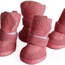 payanwin Dog Shoes Puppy Boots Snow Paw Protector, Anti-Slip Dog Shoes,Dog Australia Pet Antiskid Shoes Winter Warm Skidproof Sneakers (Large, Pink)