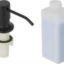 Soap Dispenser for Kitchen Sink, Matte Black Built in Sink Soap Dispenser, Stainless Steel Kitchen Soap Pump Head with 17oz Bottle