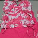 ZAFUL Women's 2025 Tankini Swimsuits Ruched Top Two Piece Tummy Control V Neck Bathing Suits with Short, Size M
