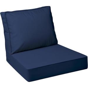 AAAAAcessories Outdoor Deep Seat Cushions with Double Welted Pillow, Waterproof, Fade-Resistant Patio Furniture Replacement Cushions, 23.5" x 25.5" x 5" + 23.5" x 19", Navy Blue
