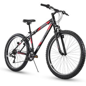 Huffy Mountain Bikes for Men, 26/27.5 Inch Sizes, Multiple Speeds, Suspension Available, Fat Tire Option, Sleek Graphics, Disc Brakes Available, Adjustable Comfort Saddle, Durable, Multiple Colors (Matte Black)