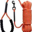 Heavy Duty 15FT 30FT Long Rope Leash with Soft Handle, Highly Reflective Threads Check Cord Recall Training Agility Dog Lead for Walking, Hunting or Backyard