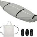 600D Marine Grade Kayak Canoe Cover, Waterproof UV Tear Fade Resistant with Waterproof Zipper, Heavy Duty Storage Cover Fits 11-13ft Kayak, Indoor Outdoor Use, Gray