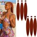 Ginger Braiding Hair Pre Stretched Hypoallergenic Prestretched Braiding Hair Ez Braid Knotless Synthetic Braids 6 Packs