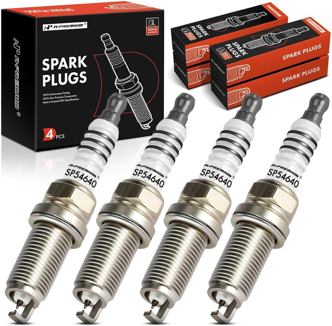 A-Premium 4 Packs Iridium Spark Plugs Compatible with Toyota Corolla, Prius, Yaris, 4Runner, Tacoma & Hyundai Elantra & Subaru Forester & Honda Civic, 1989-2020