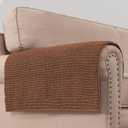 H.VERSAILTEX Plush Chenille Couch Armrest Cover 2 Packs Thick and Soft Sofa Covers Furniture Protector Cover for Pets (27.5" x 27.5", Caramel)