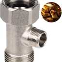 Hibbent Bidet T Adapter, Metal T Valve for Bidet(7/8” x 7/8” x 3/8”), 3 Way Tee Connector Bidet Attachment for Toilet