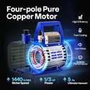 VIVOHOME Upgraded 4CFM 1/3 HP 1-Stage HVAC Vacuum Pump and 4 Way AC Manifold Gauge Set with Leak Detector, 5ft Hoses & Accessories for R134a R12 R22 R502 R410a Automotive Air Conditioner Maintenance