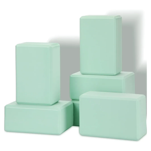 Wettarn 2 Pack Yoga Blocks 9 x 6 x 4 Inch Eva Foam Lightweight Non Slip Yoga Props for Yoga Pilates Stretching Meditation