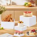 EI 8Pcs Acrylic Buffet Risers,High-end Classic Food Display Riser for Party,Catering,Jewelry Collectibles.White Heavy duty Dessert Table Display Set,Acrylic Cube Boxes Display Nesting Risers
