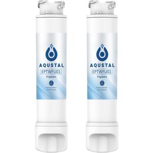 Replacement Refrigerator Dispenser Water Filters, 2 Pack, Compatible With Frigidaire EPTWFU01, EWF02, Pure Source Ultra II, Removes Heavy Metals, Chlorine, Odor, VOCs, NSF 42 & 372 Certified