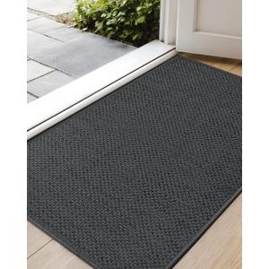 Color&Geometry Door Mat 26"x47", Front Door Mat Indoor Rugs for Entryway, Non Slip Washable Low-Profile Inside Doormat, Entry Mat Entry Rug Indoor Entrance, Grey (Rolled-up NO Creases) (2'2" x 3'11" (Rectangular))