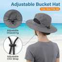 Sun Bucket Hats Waterproof Packable Protection Hat Hiking Fishing Beach Garden Hat Camping Traveling Wide Brim Hats for Men Women Dark Gray (Gray)