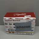 Homemate Heated Blanket Electric Throw - 50"x60" Heating Blanket Throw 1/2/4/6/8 Hours Auto-Off 10 Heat Levels Over-Heat Protection Soft Flannel Sherpa ETL Certification (05 - Black, Striped)