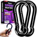 2Pcs 5.5In Spring Snap Hooks 1000LBS Capacity, Carabiner Clip, Heavy Duty Rope Connector, Quick Link Carabiners Spring Snap Hooks for Indoor & Outdoor, Camping, Climbing, Fishing, Hiking
