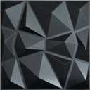 Art3d 3D Paneling Textured 3D Wall Design, Black Diamond, 19.7" x 19.7" (12 Pack)