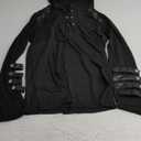Mens Gothic Lace Up Hoodie Shirts Retro Sweatshirt Vintage Steampunk Hooded Tops Halloween Cosplay Costume M