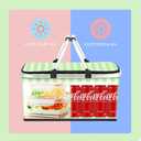 Picnic Basket Set, Picnic Basket, Insulated Lunch Box, 26L Large Capacity for 12 Adults, Picnic Basket with Sturdy Handles for Outdoor Activities, Travel, Beach, Camping (Green)