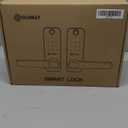 Keyless Entry Fingerprint Door Lock with Keypad and Handle for Home, Rental, Garage, Office and Hotel (Silver Smart Lock)