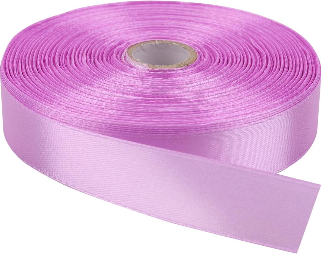 Single-Faced Sash Lilac Ribbon - 3/4 Inch x 50 Yards Bulk Roll - Decorative Gift Wrapping, Crafting, Hair Bows, Wedding Party Decorations