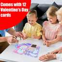 Valentine's Day Mochi Squishy Toys Set, 12 Pack Heart Squishies , Stress Relief Toys with Storage Box, Classroom Exchange Cards Party Favors