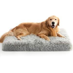 MIHIKK Extra Large Dog Bed, XL Orthopedic Egg Crate Foam Dog Bed with Removable Washable Cover, Waterproof Puppy Mattress Nonskid Bottom, Comfy Anti Anxiety Pet Mat, 44x32 inch, Gray