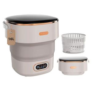 Portable Washing Machine,Mini Washer 16L Upgraded With Spin Basket,Small Clothes Folding Washing Machine Of Underwear, Baby And Small Clothes,Suitable For Home Apartments Dormitories, Hotels Khaki