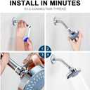 HOPOPRO High Pressure Shower Head with 5 Different Shower Modes, 4.1 Inches High Flow Showerhead for Low Pressure, Tool-less 1-Min Installation - Oil Rubbed Bronze)