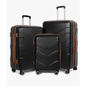 Luggage Sets 3 Piece with Spinner Wheel, Hardside Suitcase Set with TSA Lock, Expandable Lightweight Travel Luggage for Men and Women, Black