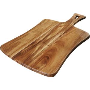 YSTKC Acacia Wood Cutting Board with Handle 14" x 8.5" Inch, Wooden Serving Tray, Charcuterie Paddle, Cutting Serving Versatile Board for Meat, Cheese, Vegetables, Bread, and Charcuterie
