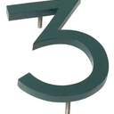 Montague Metal Products MHN-12-F-HG1-3 Solid Brushed Aluminum Modern Floating Address House Numbers, 12", Powder Coated Hunter Green