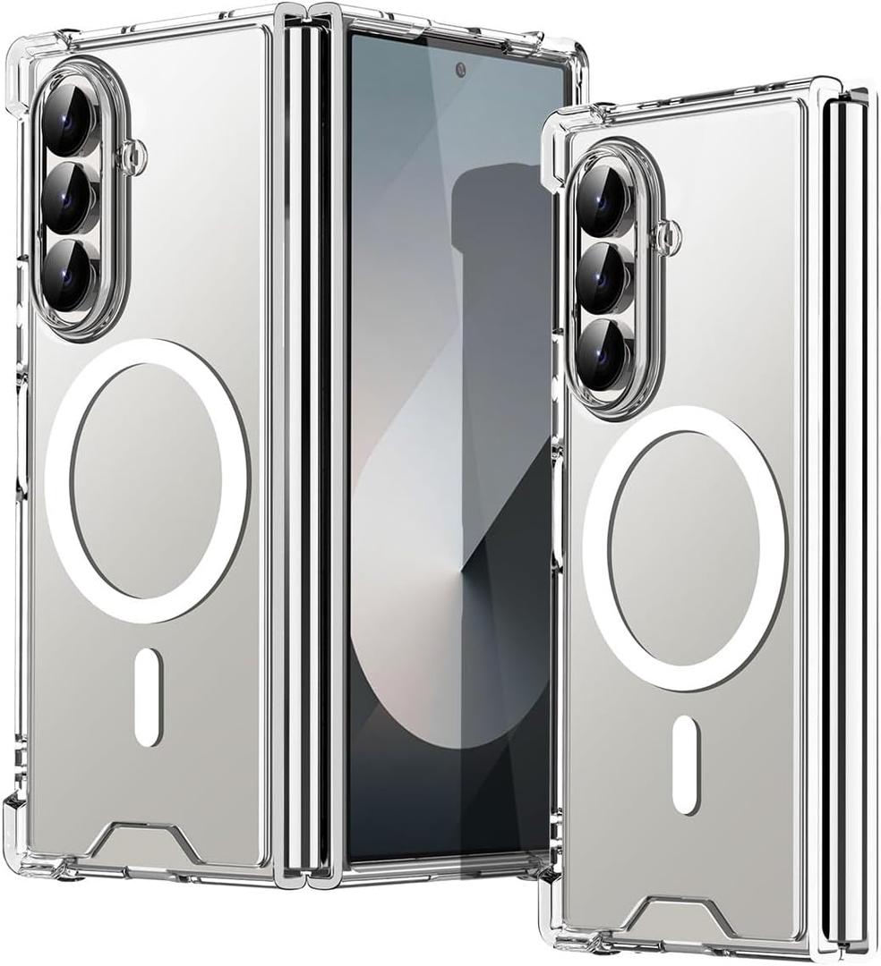 AICase for Samsung Galaxy Z Fold 7 Clear Case,Compatible with MagSafe Transparent Shockproof Protection Yellowing Resistant Magnetic Phone Case for Samsung Galaxy Z Fold 7 2024 5G