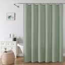OVZME Zora 78 Inch Shower Curtain Set with 12 Plastic Hooks, Plain Fabric Sage Green Shower Curtain for Bathroom - Long Shower Curtain, Water Resistance, Machine Washable Soft Cloth, 72WX78L