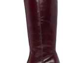VOMIRA Knee High Boots Women Wide Calf Boots for Women Square Toe Tall Boots Chunky Heel Leather Long Boots Winter Fall Boots Black Boots for Women (7.5, Burgundy)