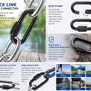 Oval Quick Link Carabiner, Black Quick Links Chain Connector, Heavy Duty Locking Carabiner for Outdoor Activities
