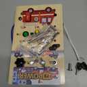 Busy Board for Toddlers 1-3 Montessori Toys - 2 in 1 Wooden Sensory Toys with LED Light Switches & Screwdriver Board - Fire Truck Toddler Learning Toy for 2 3 4 Year Old Boy Girl Car Plane Travel