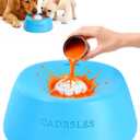 Slow Feeder Dog Lick Bowls, Dog Licking Bowl with Rolling Ball, Anti-Slip Lick Bowls with Roller Ball for Dogs, Pet Licking Toy for Puppy Small Medium Large Dogs, Spin to Eat Yogurt & Bone Broth