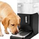 Automatic Dog Water Dispenser 11L with Stainless Steel Bowl, Gravity Extra Large Capacity Water Bowl for Large-Sized Dogs, 3 Gallon Pet Waterer 100% BPA Free, Black