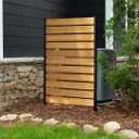 5ft H x 3.2ft W (1 Panel) No Dig Enclo Concord Cedar Wood Privacy Screen, Great to Hide Trash Cans, Decorative Patio Privacy Screen, Outdoor Fence, Air Conditioner Fence, EC18022