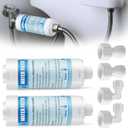 2 Pack Bidet Water Filter and Adapter for Electric Bidet Toilet Seats, Reduce Mineral Deposits & Soften Hard Water, Essential Protection for Smart Toilet, Compatible with 1/2", 3/8", 1/4" Hoses