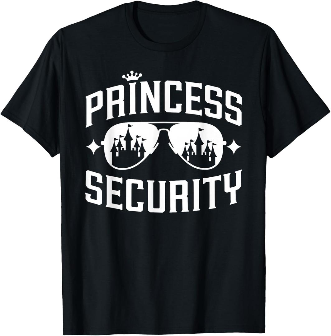 Fairy Tale Princess Security Cool Castle Shades Matching T-Shirt (Black, XL)
