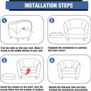 Club Chair Slipcover Printed 2 Piece Round Barrel Chair Cover Tub Armchair Covers with Elastic Bottom Chair Coverings Furniture Protector for Bar Counter (White+red Flower)