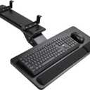 Keyboard Tray Under Desk,25x9.84'' Large Slide Out Swivel Tilt Computer Keyboard Drawer for Home Gaming Office Desk, Dual Mount,Black